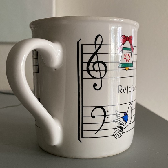 Rejoice Joy to the World Christmas Dove Angels Bells Music Notes Hallmark Mug - Picture 6 of 9